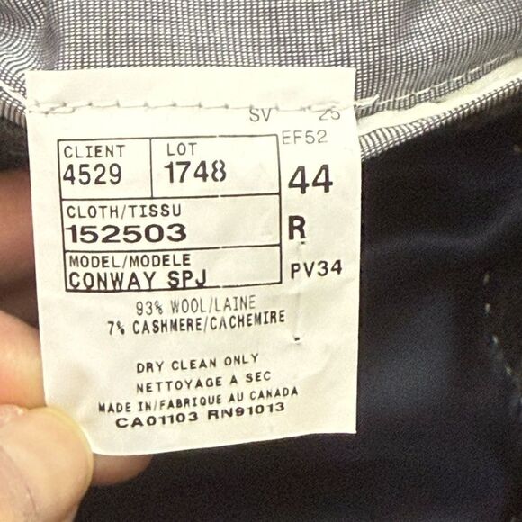 Jack Victor Wool & Cashmere Blend Grey Sport Coat Sz 44R C37 - Picture 13 of 14